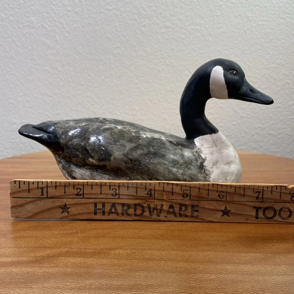 Vintage Hand Crafted Hand Made ‘87 Ceramic Goose Black &White Rustic Cabin Decor